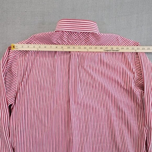 Tommy Hilfiger Shirt Men's XXL Red White Stripe LS Button-Down Vintage EUC LN - Picture 13 of 16